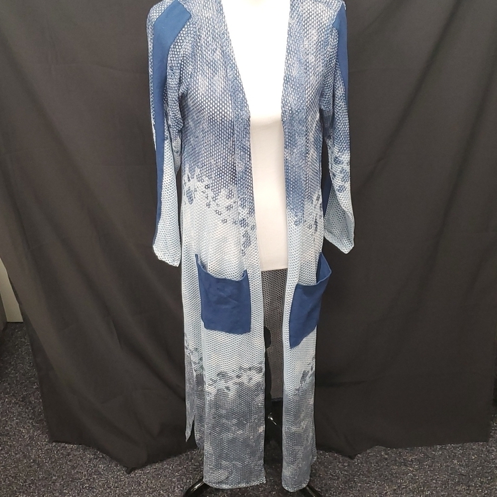 Retreat Blue Mesh Cover Up SZ LG